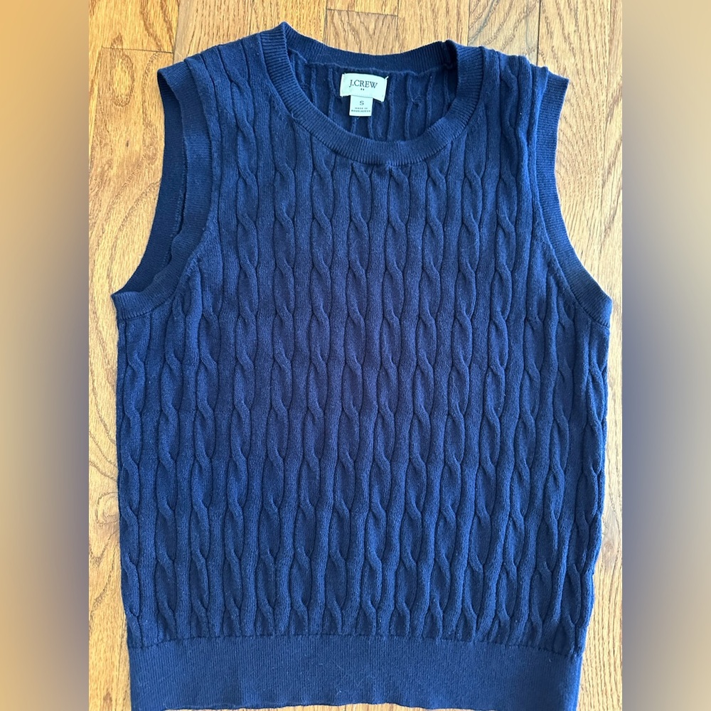 J. Crew Navy Cable Knit Top